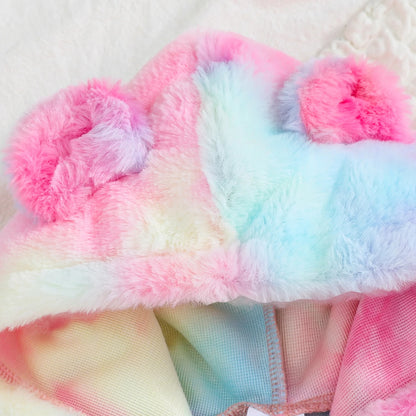 Plaid Hooded Plush Jumpsuit, Winter Warm Romper