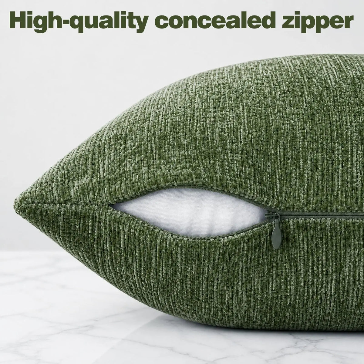 Khaki Chenille Decorative Cushion Cover