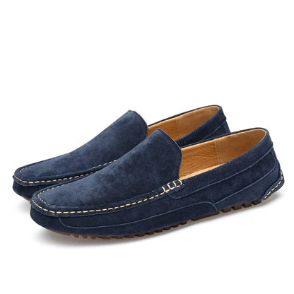 Men's Suede Leather Loafers | Lightweight Luxury Moccasins Handmade Slip-On