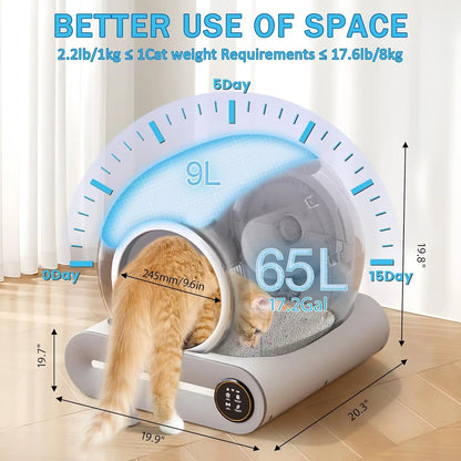 Automatic Self-Cleaning Cat Litter Box — APP Control, UV Sterilization & Deodorization