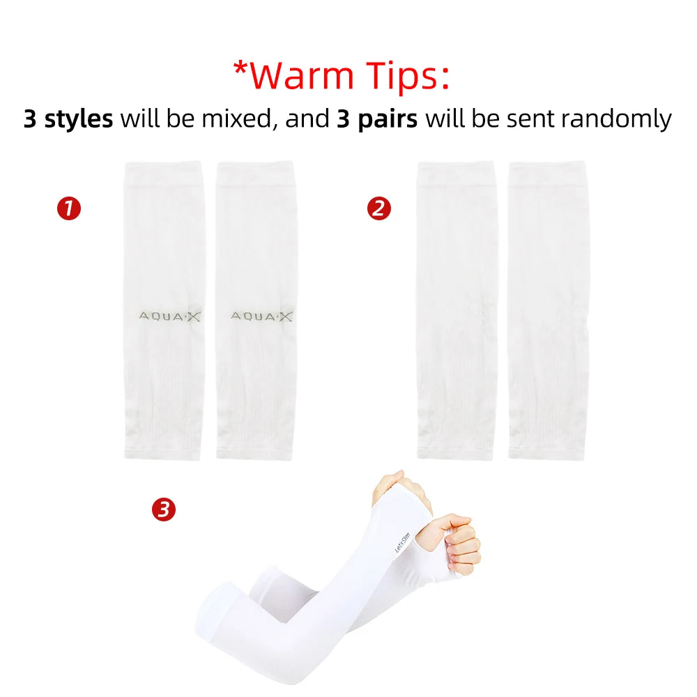 3 Pairs Breathable Sun Protection Sleeves UV Protective Arm Covers Uses for Sports Driving Outdoor Adventures Shield