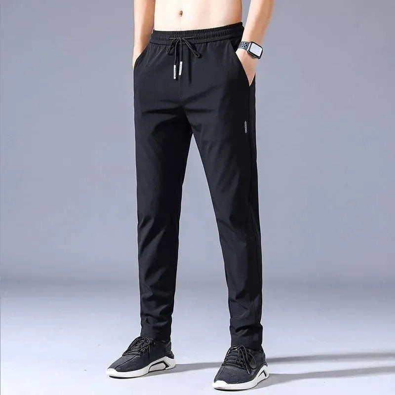 Men's Business Casual Straight Leg Sweatpants — Elastic Breathable Outdoor Pants