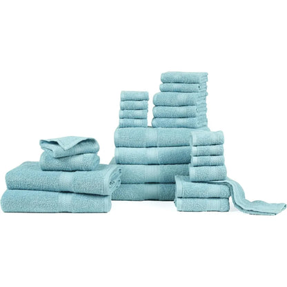 24 Piece Bath Towels Set for Bathroom- 100% Cotton 24 PC Bulk Pack Hotel