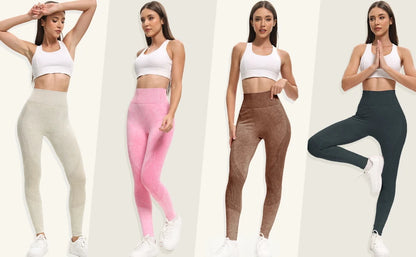 2-Pack Women’s High Waist Butt Lifting Seamless Yoga Leggings