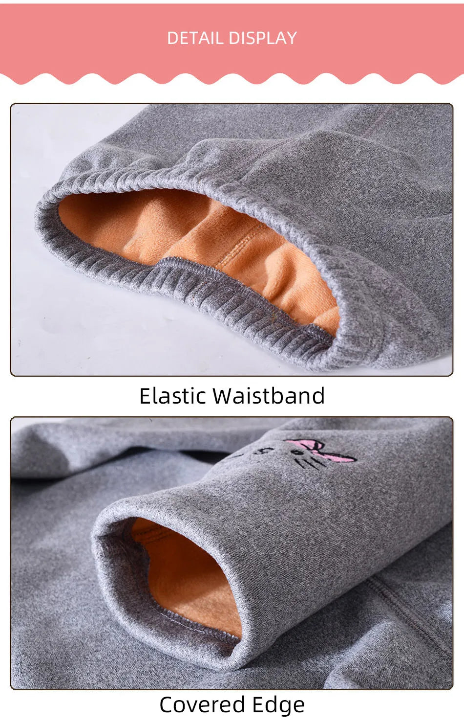2026 Children Leggings Girls Fleece Lined Thermal Bottoms Baby Casual Trousers Kids Warm Pants Elastic Bunny Tights 3-8 Years