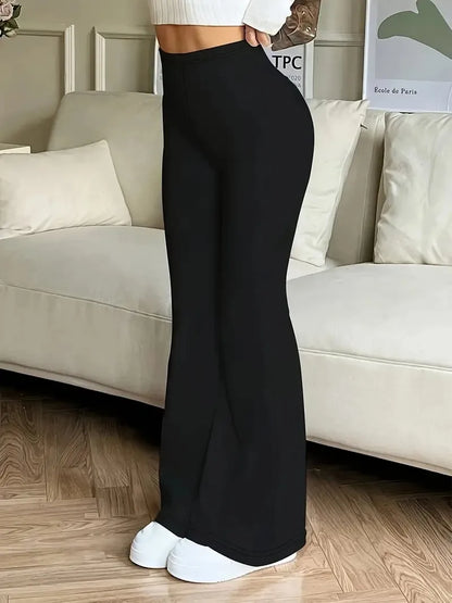 Women's High-Waisted Yoga Flared Pants — Stretchy Fitness Leggings