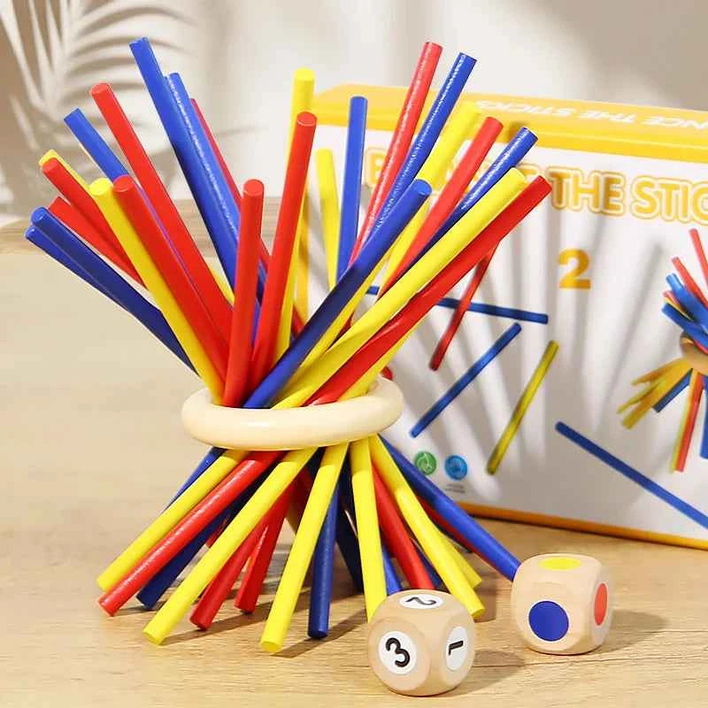 Parent child interactive wooden stick children's two person battle spatial thinking training puzzle toy