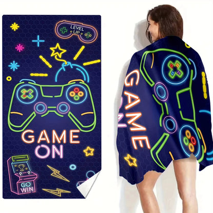 Microfiber Game Print Beach Towel | Quick-Dry Soft Lightweight Summer Towel