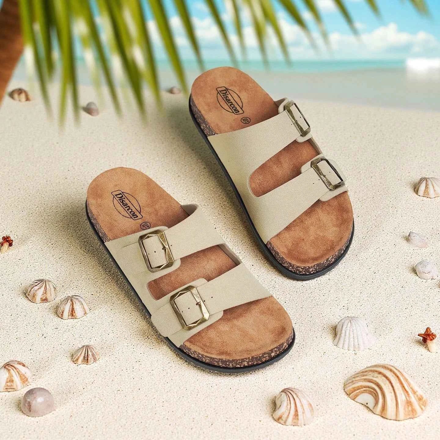 Men's Summer Sandals, Outdoor Leisure Vacation Beach Sandals, Double Buckle Design Unisex Large Size Sandals, Non-Slip, Breathable, Wear-Resistant, Versatile for Daily Wear, Indoor Home Slippers, High-End, Retro