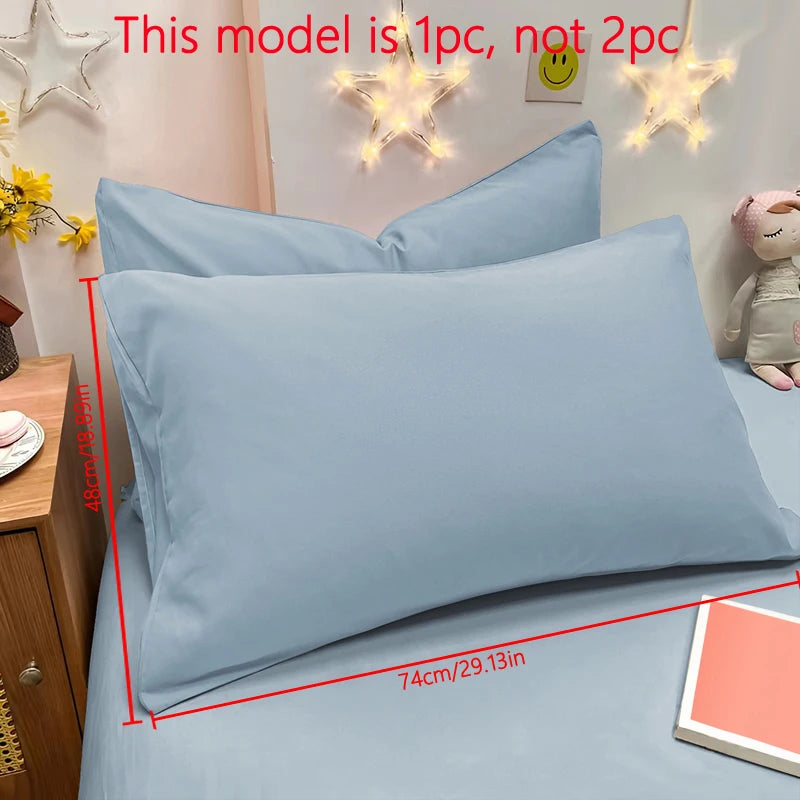 Matte Solid Tibetan Blue Pillowcase, Pocket Sealed