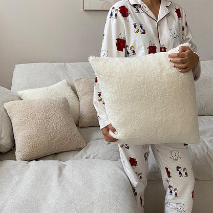 18"x18" Teddy Faux Fluffy Solid Color FULL set of Throw Pillow (With  Insert)