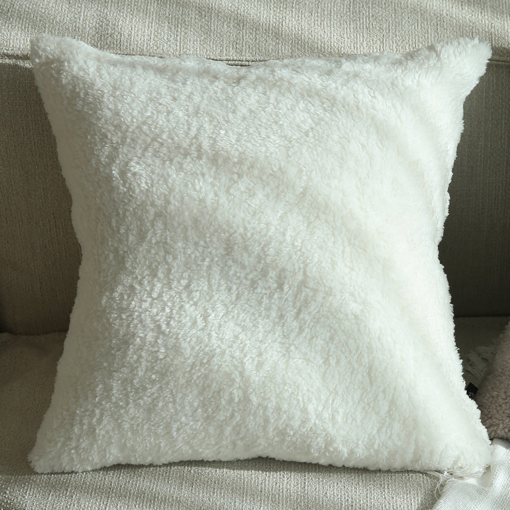 18"x18" Teddy Faux Fluffy Solid Color FULL set of Throw Pillow (With  Insert)