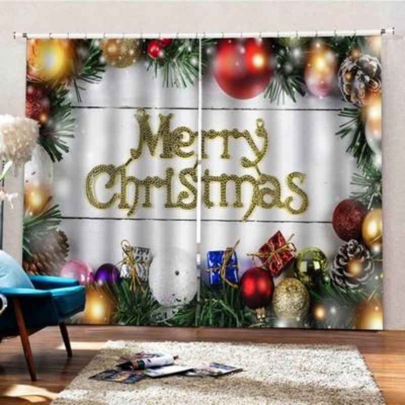 Christmas Pattern Home Decoration - Living Room Bedroom Window Curtains - DropOnline.co