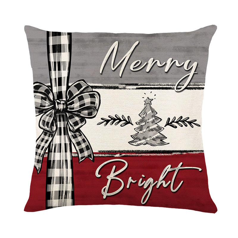 Christmas Cushion Cover Pillowcase Merry Christmas Decor For Home 2024 Xmas Ornament Happy NewYear Gift - DropOnline.co