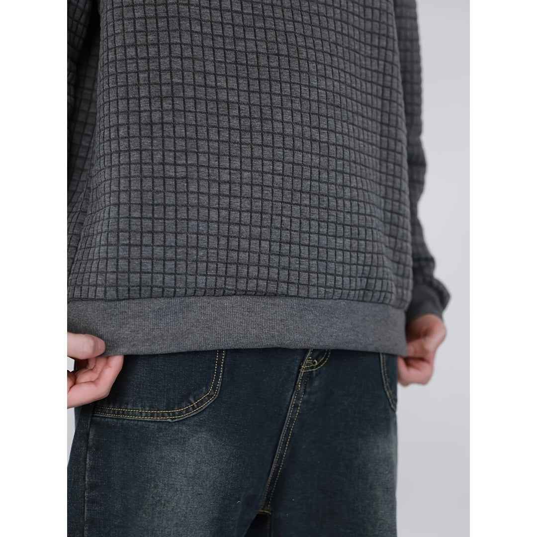 Unisex Jacquard Round Neck Hoodie - Quality European American Sizing