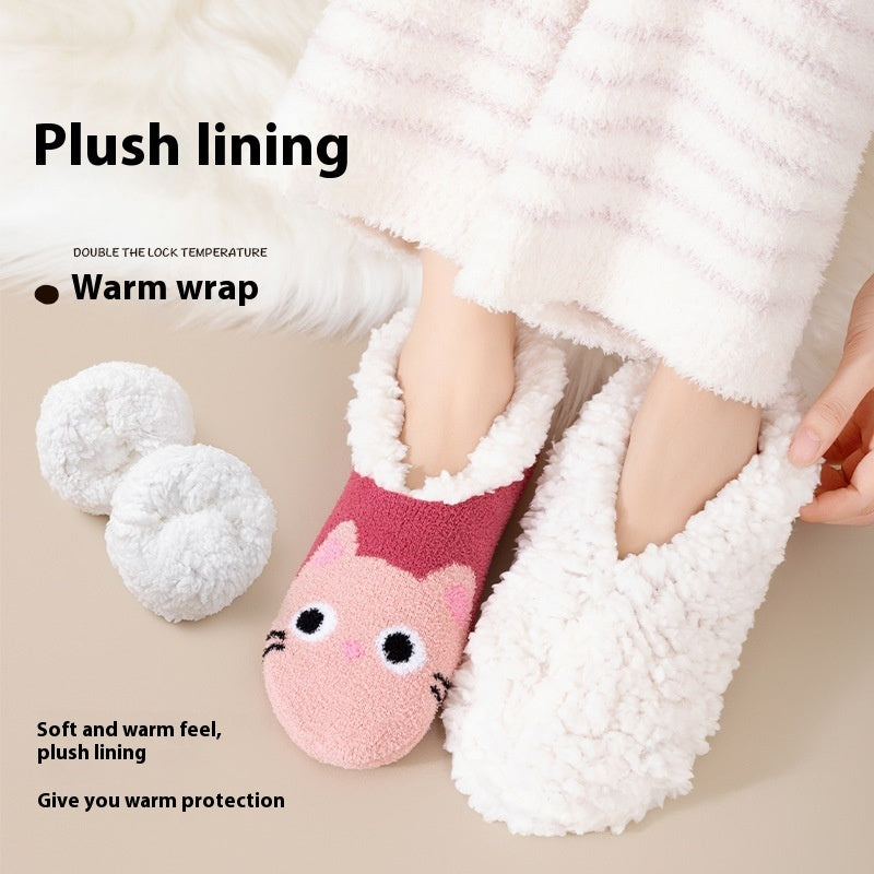 Thickened Room Socks Indoor Non-slip Silicone Lambswool Socks