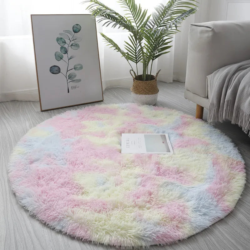 Super Soft Plush Round Rug Mat Fluffy White Carpets For Living Room Home Decor Bedroom Kid Room Decoration Salon Thick Pile Rug - DropOnline.co