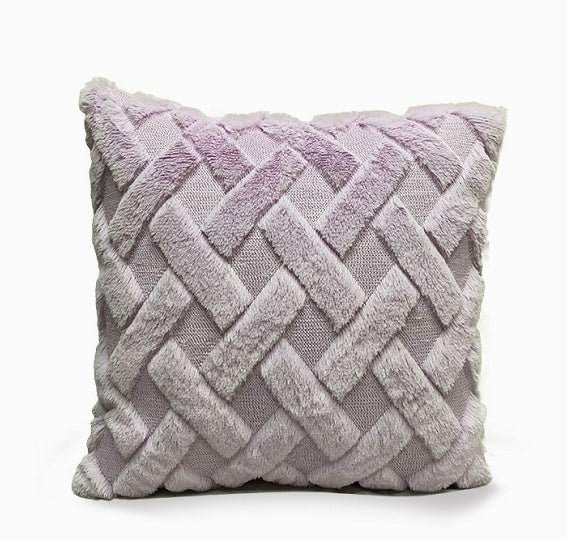 Plush Solid Color Sofa Pillowcase Living Room Cushion - DropOnline.co