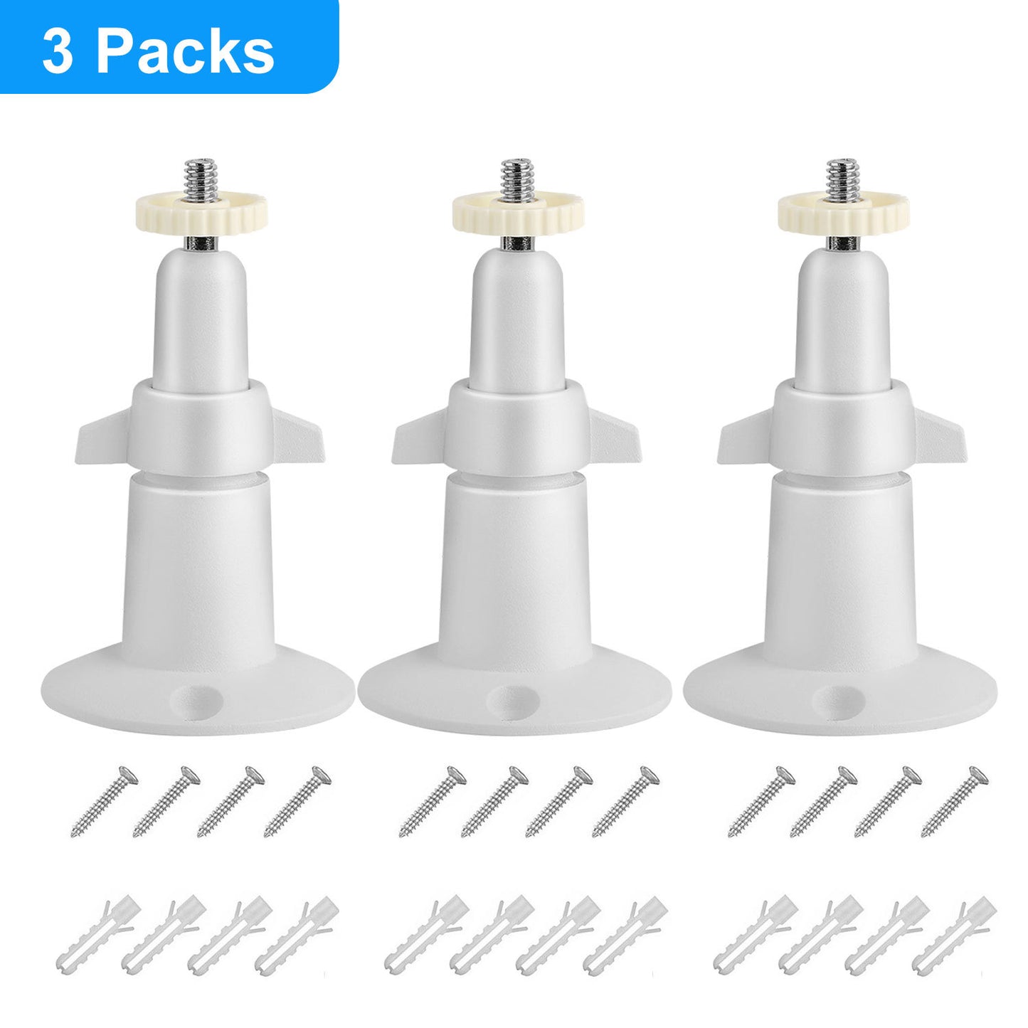 3 Packs  Per Set Security Camera Wall Mount For Arlo 360 Degree Adjustable Camera Holder Garden Patio Screw Mount Universal Fit For  Imperial Standard Screw Interface No Camera - DropOnline.co