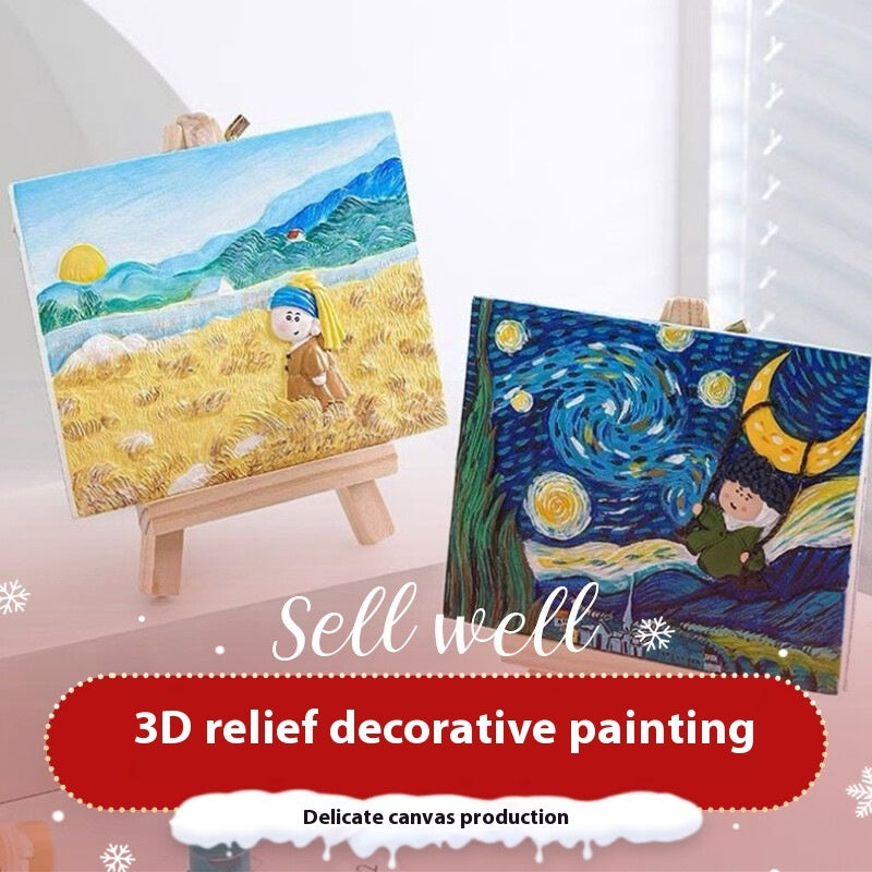Three-dimensional Relief Plaster Decorative Painting Handmade Diy Series - DropOnline.co
