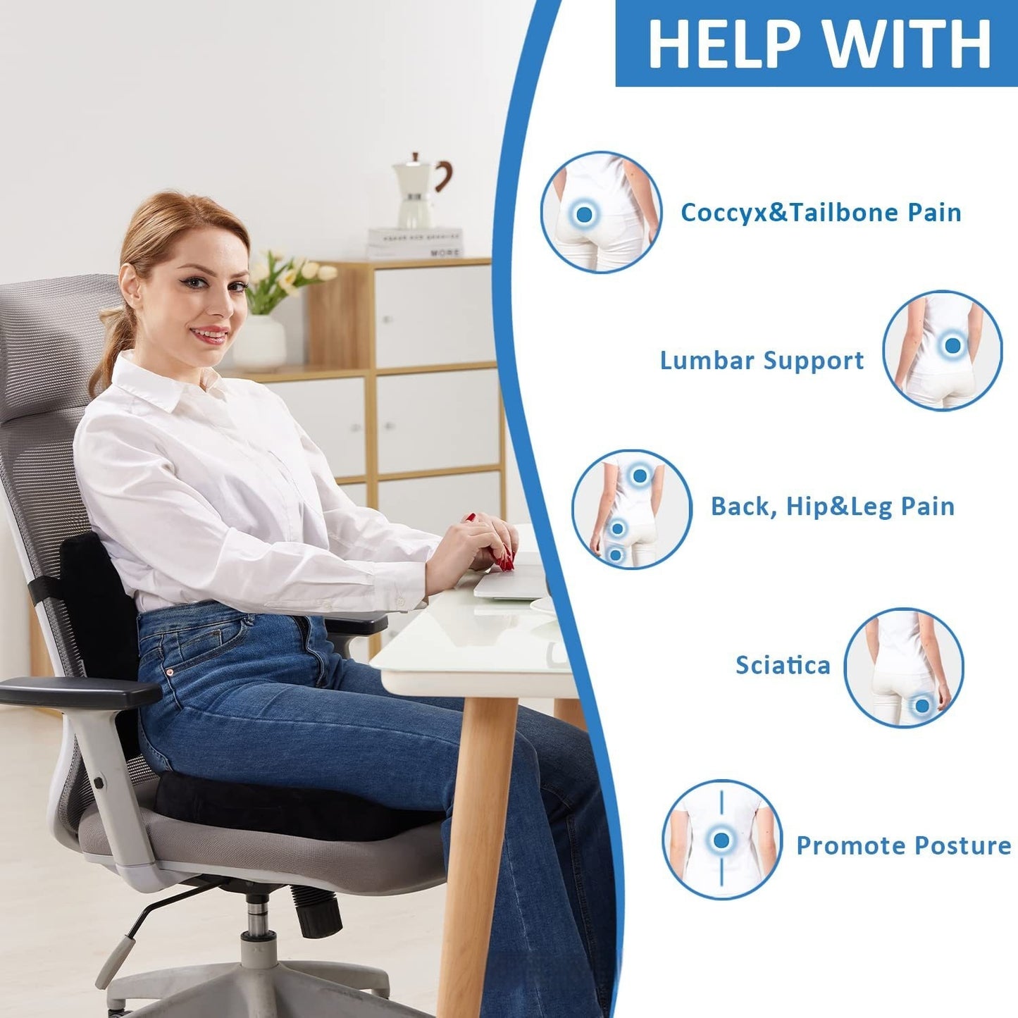 Office Ergonomic Chair Cushion Beauty Hip Pad - DropOnline.co