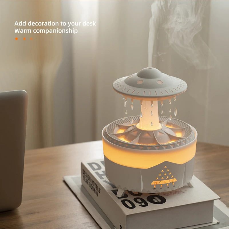 New UFO Raindrop Humidifier Water Drop Air Humidifier USB Aromatherapy Essential Oils Aroma Air Diffuser Household Mist Maker Home Decor - DropOnline.co