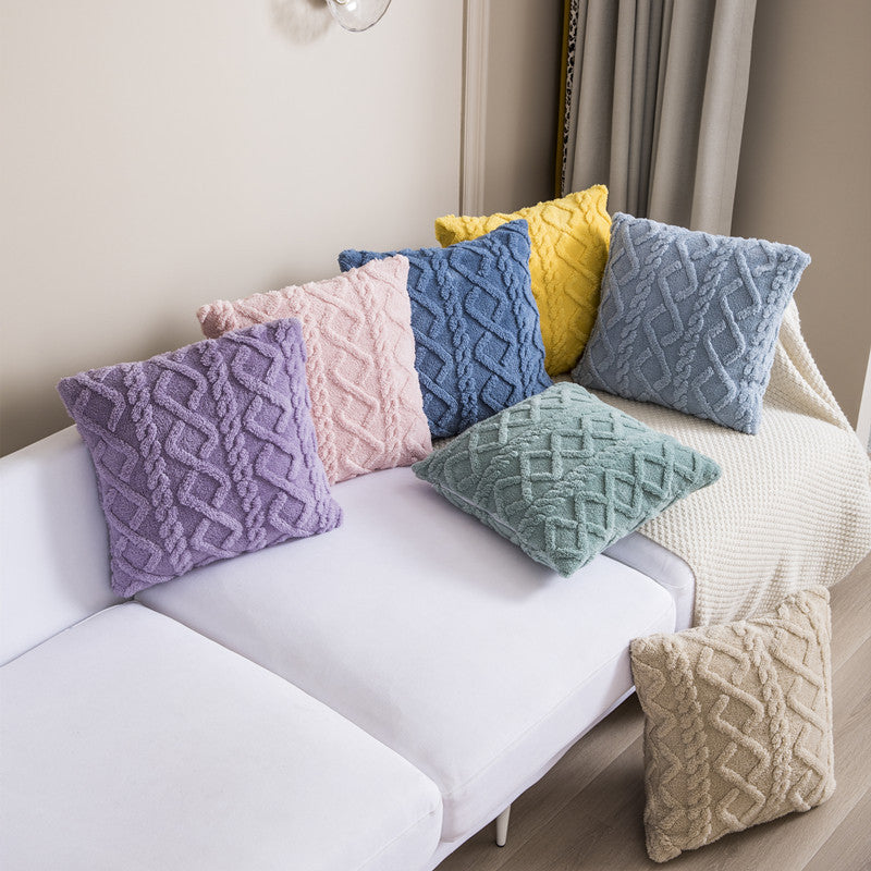 New Style Household Nordic Plain Cushion Cover Plush Warp Knitting - DropOnline.co