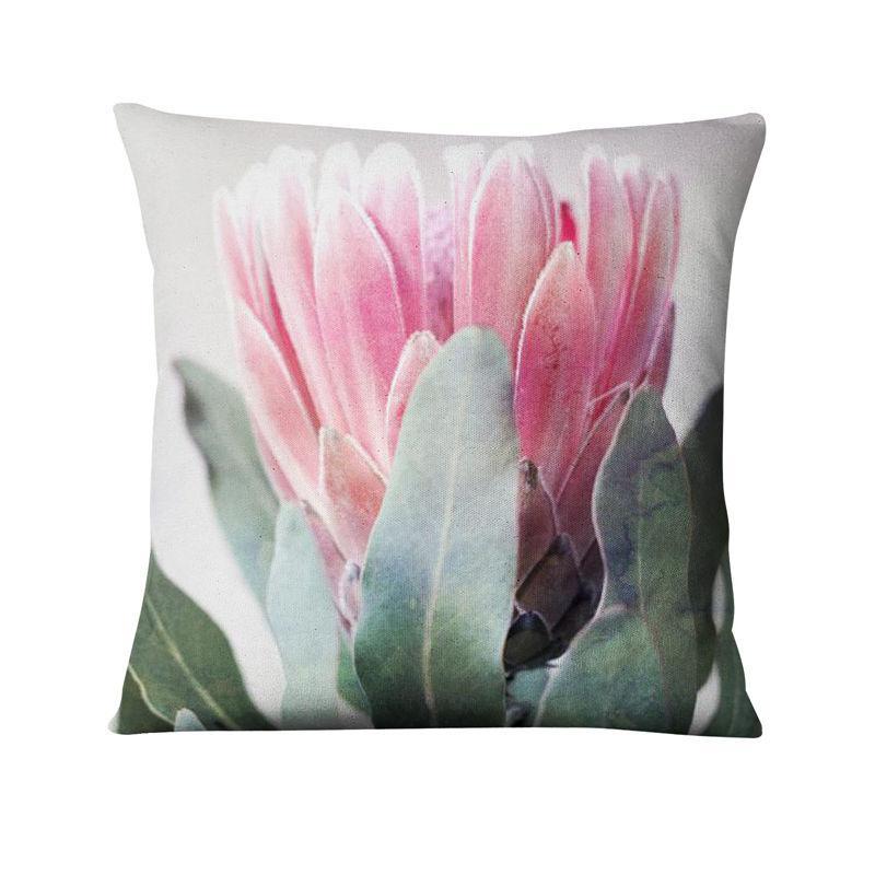 Floral Digital Print Pillowcase Green Plant Cushion Cover - DropOnline.co