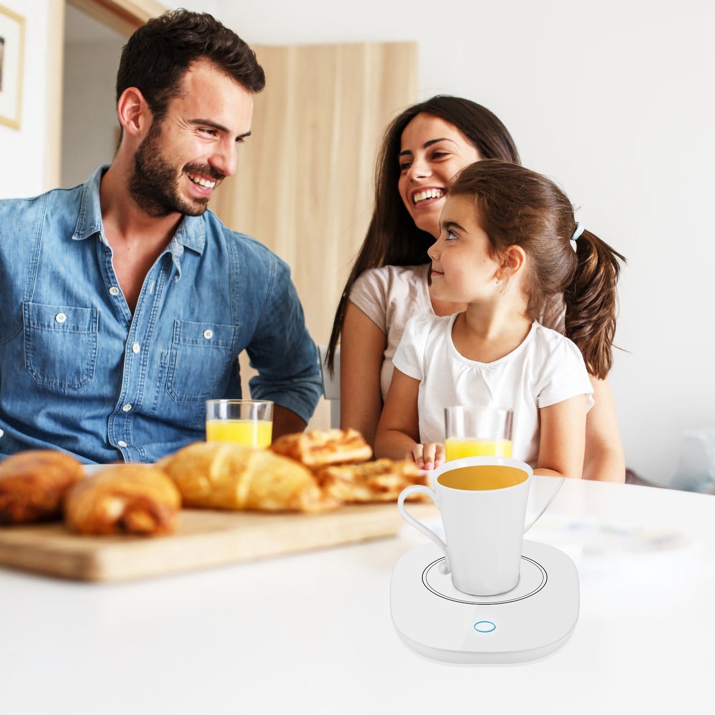 1Pc Coffee Mug Warmer Cup Warmer Auto Shut Off Coffee Tea Milk Electric Heater Pad Office Home Desk Electric Beverage Warmer Mat - DropOnline.co