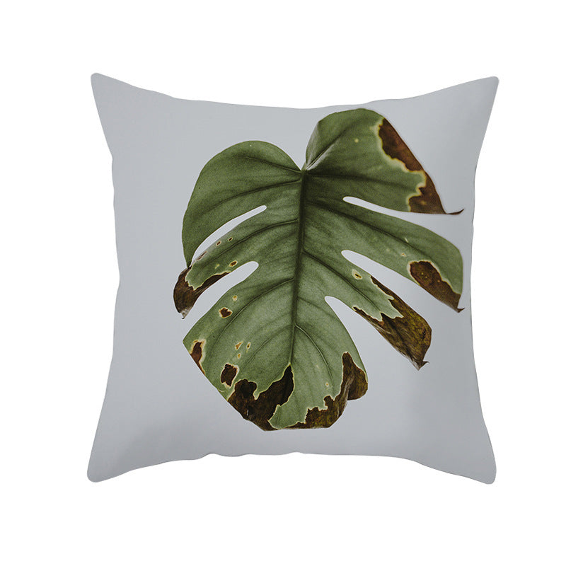 Light Tropical Plants Home Decor Peach Skin Fleece Pillowcase - DropOnline.co
