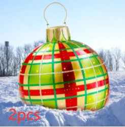 Giant Inflatable Christmas Ball 60cm - PVC Outdoor Ornament Decoration for Tree & Yard - DropOnline.co