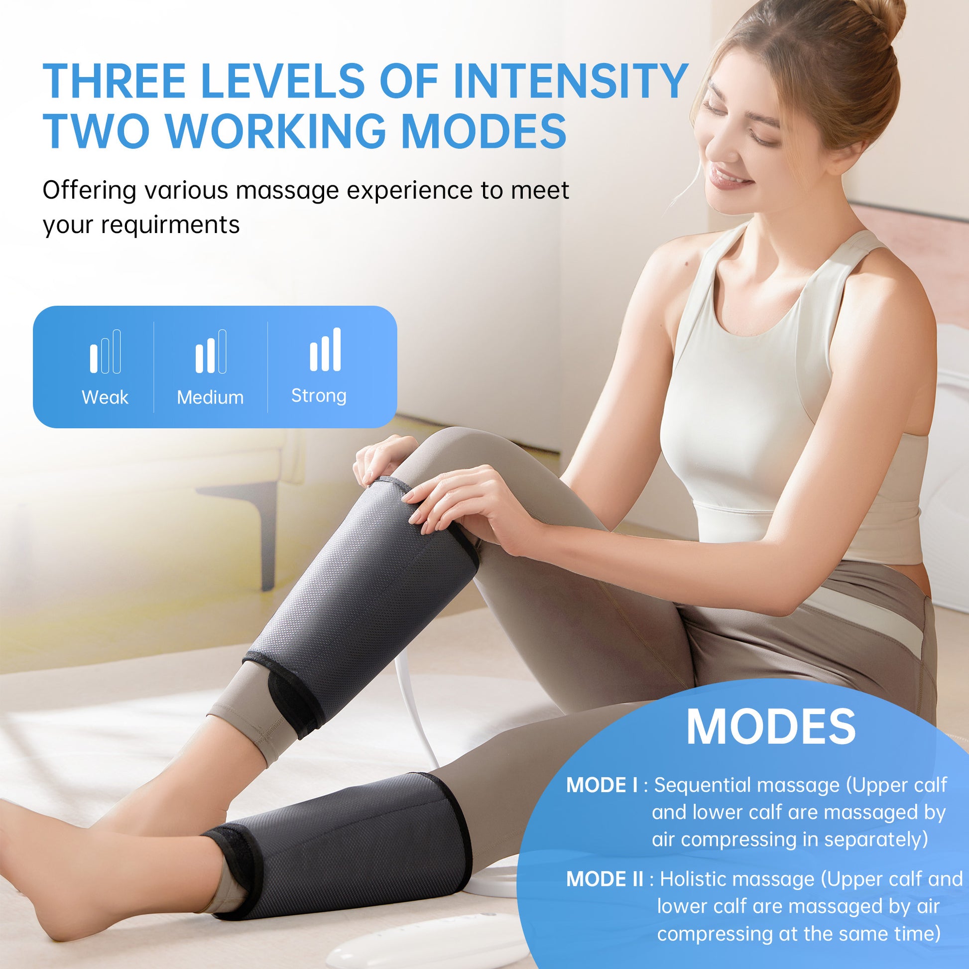 Intelligent Leg Massage Device - 3 Levels Of Pressure And Heat Therapy. Leg Relaxation Therapy Tool. Portable Leg Protection Tech. - DropOnline.co