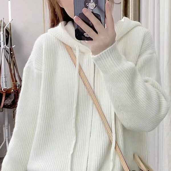 Loose Oversized Hooded Sweater Cardigan For Women