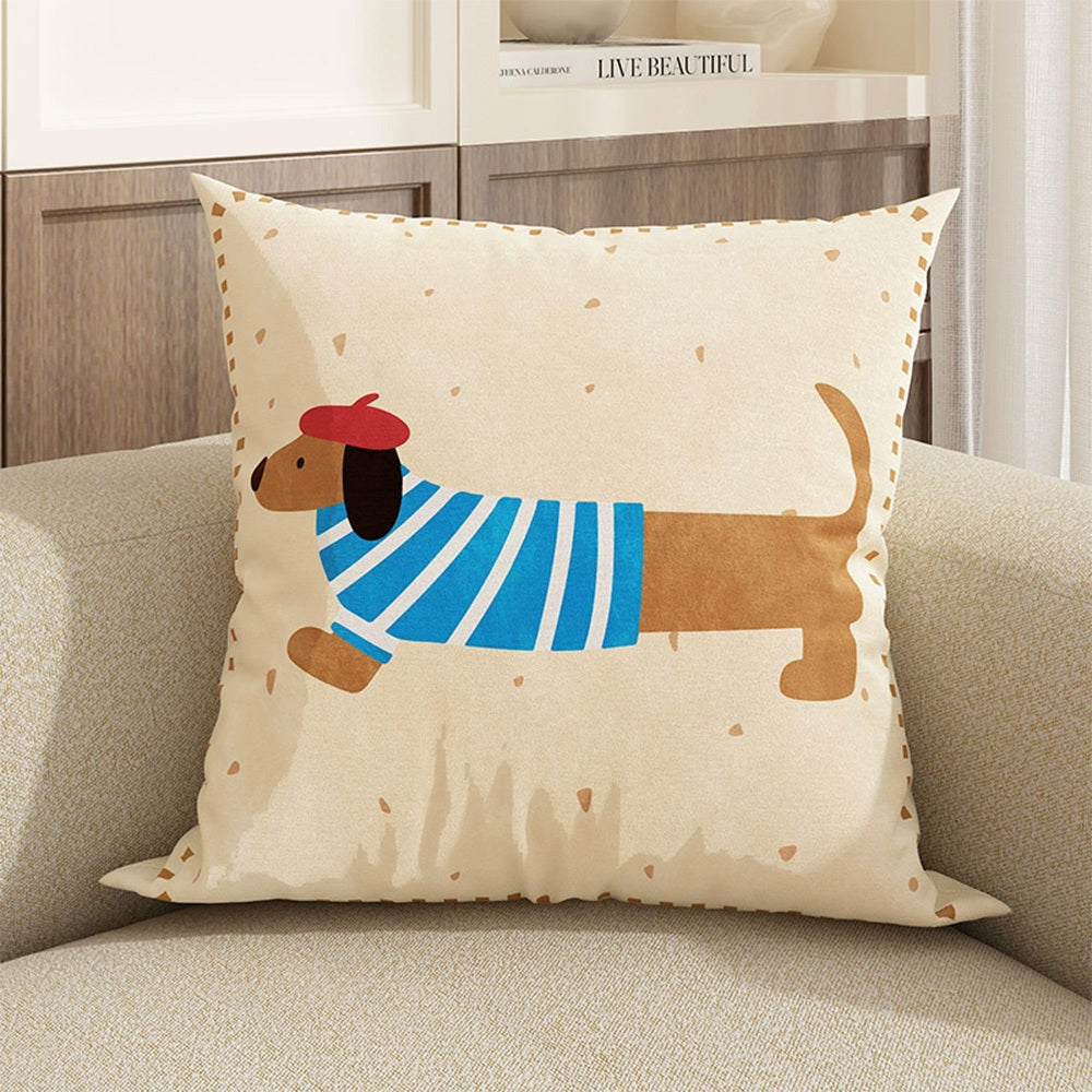 New Cute Dog Pillowcase Bedroom Cushion Cover Sofa Cushions Pillows Cover 45x45cm Pillow Case Home Decoration Car Office Seat - DropOnline.co