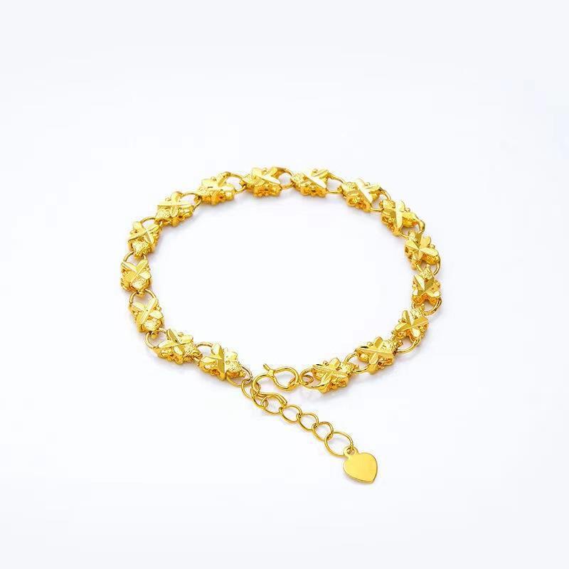 Gold-Plated Lucky Clover Gift - Love Heart Brass Gold-Plated Charm - DropOnline.co