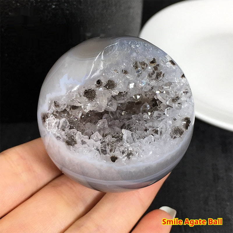 Natural Agate Crystal Cave Jack Purcell Crystal Ball - DropOnline.co