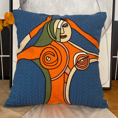 Embroidered Cushion Against Color Three-dimensional Throw Picasso Abstract Pillowcase - DropOnline.co