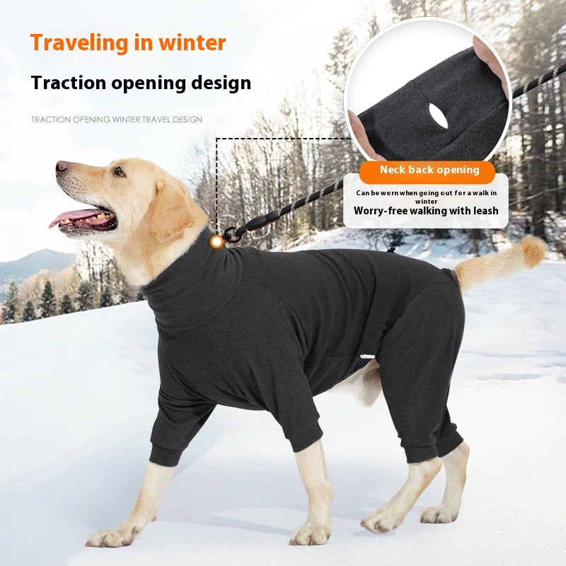 Dog Four-Legged Clothes - High Collar Warm Cold-Proof Polar Fleece Winter Coat - DropOnline.co