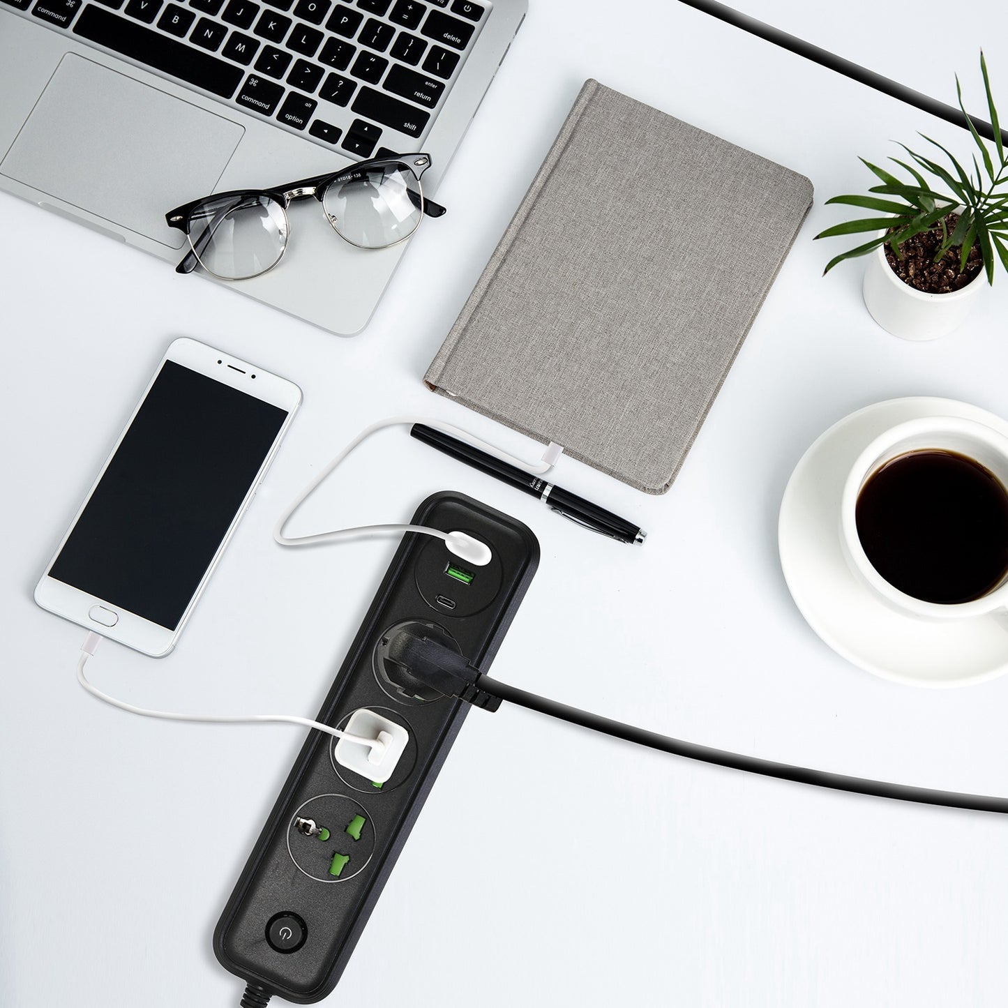 1Pc Power Strip With 6FT Extension Cord 3 AC Outlets And 2 USB A Ports 1 USB C Port 2500W Wall Mount Outlet Extender For Home Office Dorm Travel - DropOnline.co