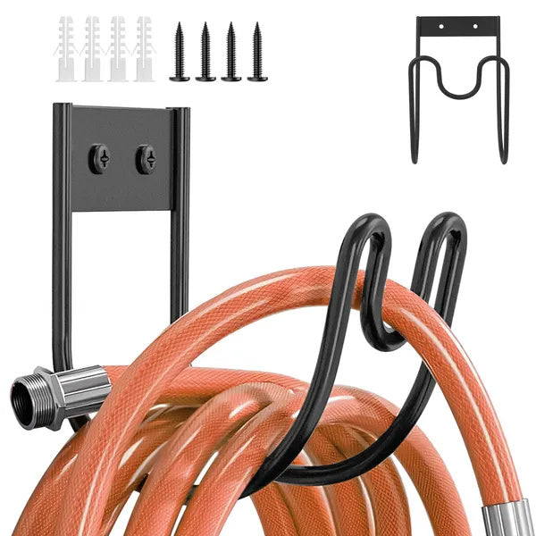 2Pack Heavy Duty Garden Hose Holder Stainless Steel Hose Hook Metal Hose Rack Reel Organizer For Water Hose Extension Cords - DropOnline.co