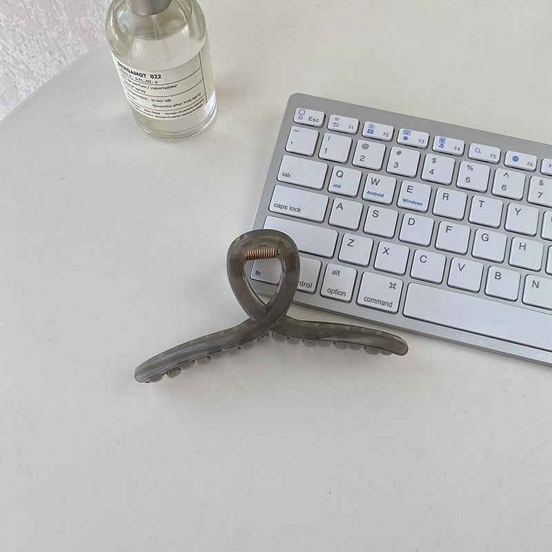 Large Jelly Color Bath Pan Hair Grabber - Minimalist Curve Design Drain Catcher