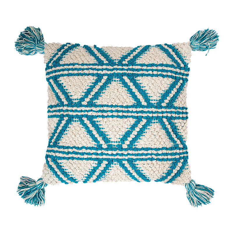 Bohemian Style Living Room Bedroom Cotton Tassel Cushion Pillowcase - DropOnline.co