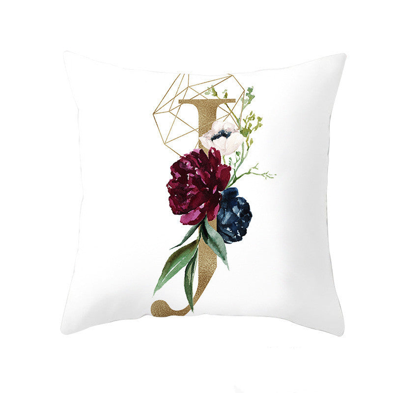 Nordic Style Pillowcase Geometric Golden Letter Pillowcase Peach Skin Sofa Cushion Household Goods - DropOnline.co
