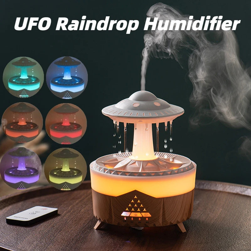 New UFO Raindrop Humidifier Water Drop Air Humidifier USB Aromatherapy Essential Oils Aroma Air Diffuser Household Mist Maker Home Decor - DropOnline.co