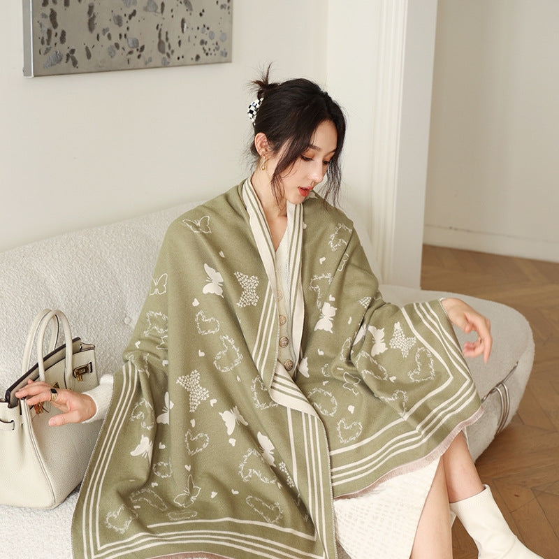 Women's Versatile Fashion Scarf - Thickened Warm Cashmere Winter Wrap - DropOnline.co