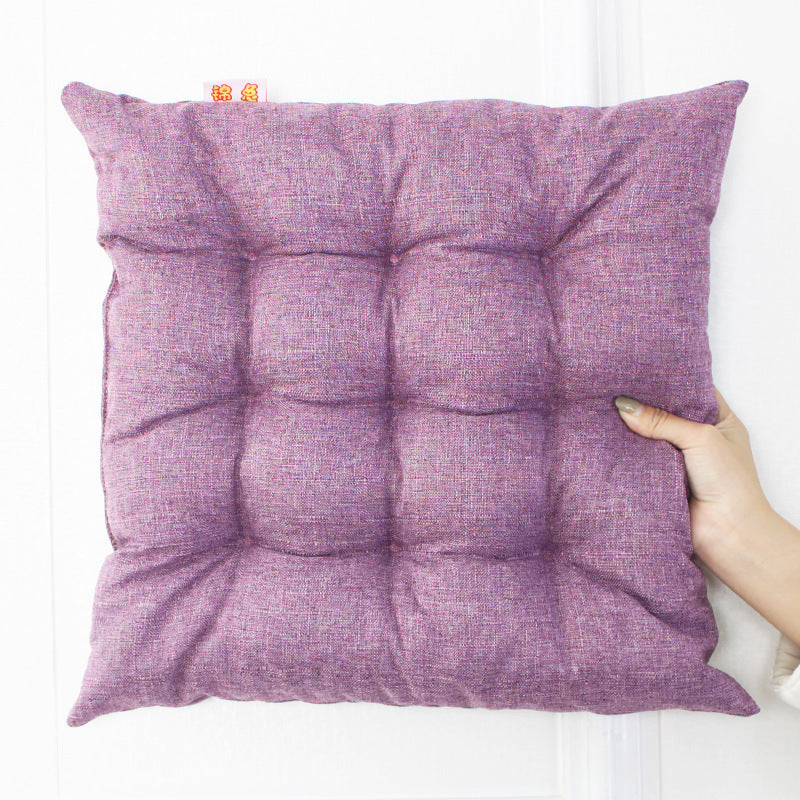 Simple Solid Color Linen Dining Chair Cushion - DropOnline.co