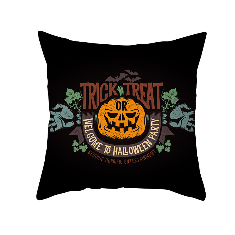 Halloween Pumpkin Letter Fleece Cushion Cover - DropOnline.co