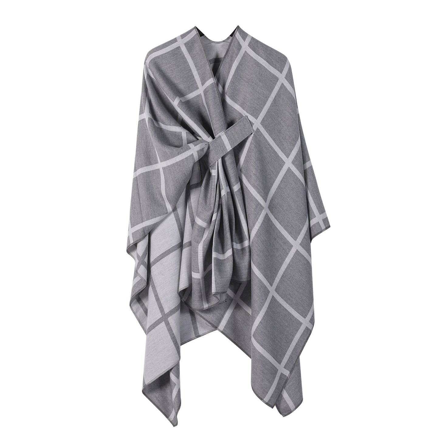 Women's Fashion Gingham Check Warm Scarf - Classic Plaid Winter Wrap - DropOnline.co