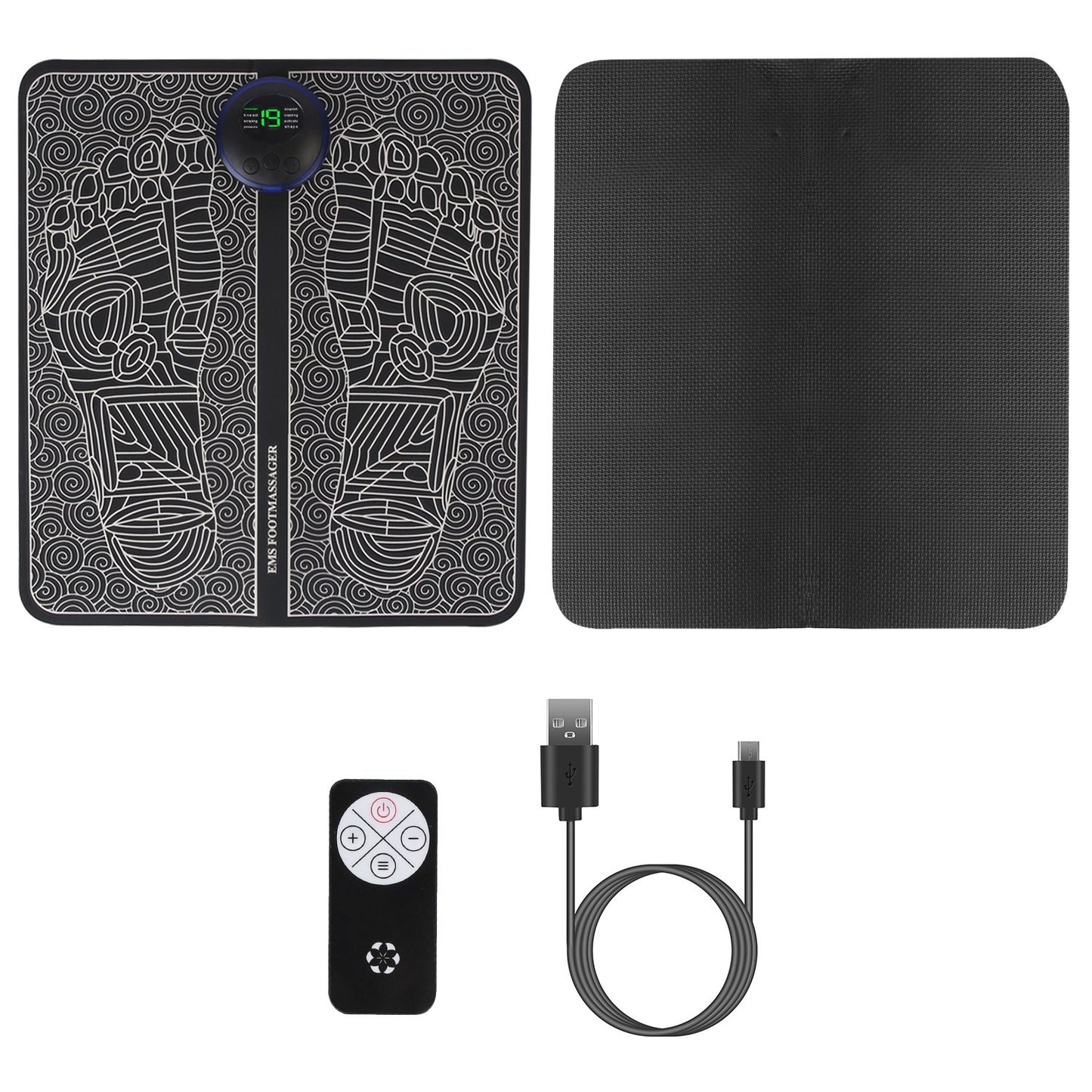 1Pc Foot Massage Pad Electric Stimulator Massager Unit Leg Reshaping Muscle Pain Relax Foldable Massage Mat With 8 Modes 19 Intensity Levels Remote Control - DropOnline.co