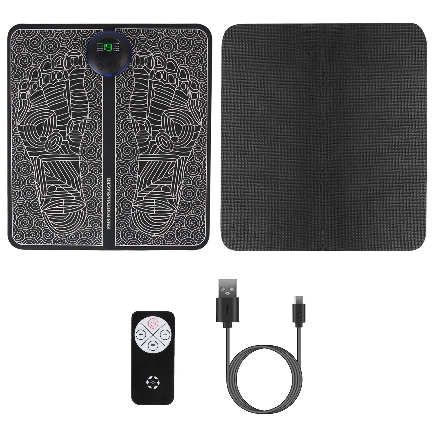 1Pc Foot Massage Pad Electric Stimulator Massager Unit Leg Reshaping Muscle Pain Relax Foldable Massage Mat With 8 Modes 19 Intensity Levels Remote Control - DropOnline.co